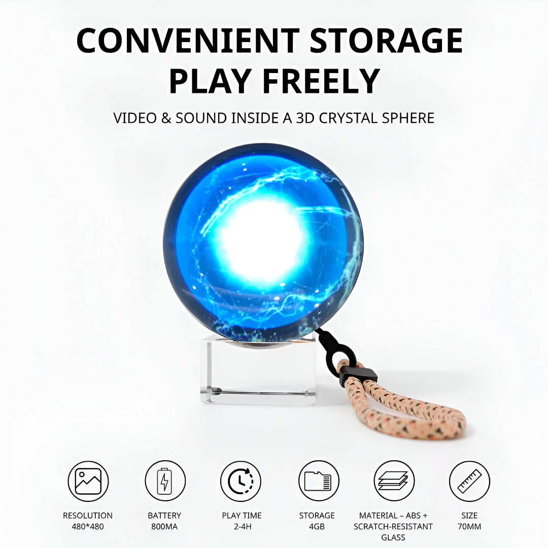 Bola de cristal con vídeo personalizado